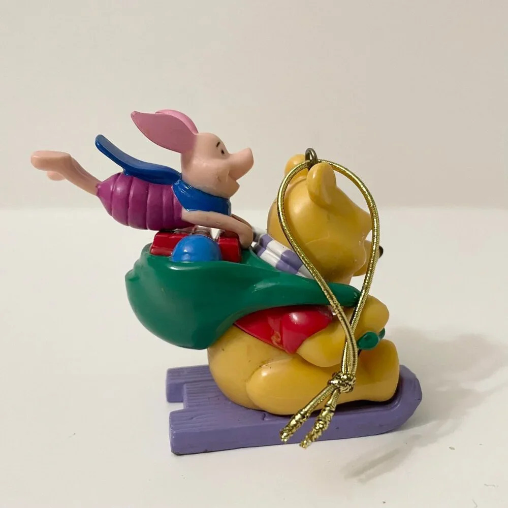 Disney Noma Winnie The Pooh And Piglet Christmas Tree Ornament Sleigh Sled - Picture 3 of 16